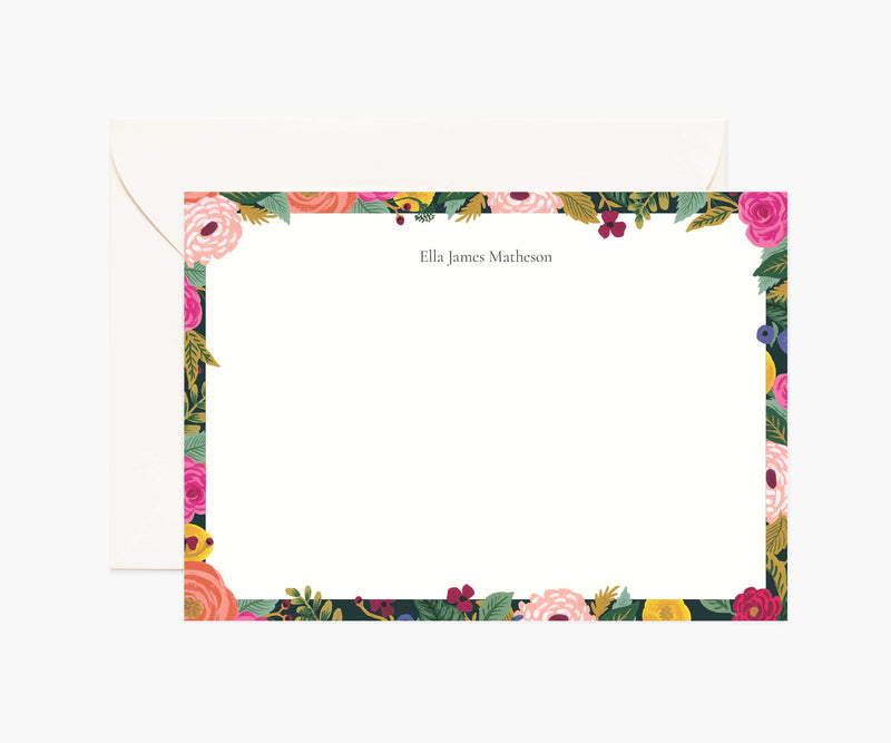 Tracy & Co Floral Personalized Stationery - Juliet Rose