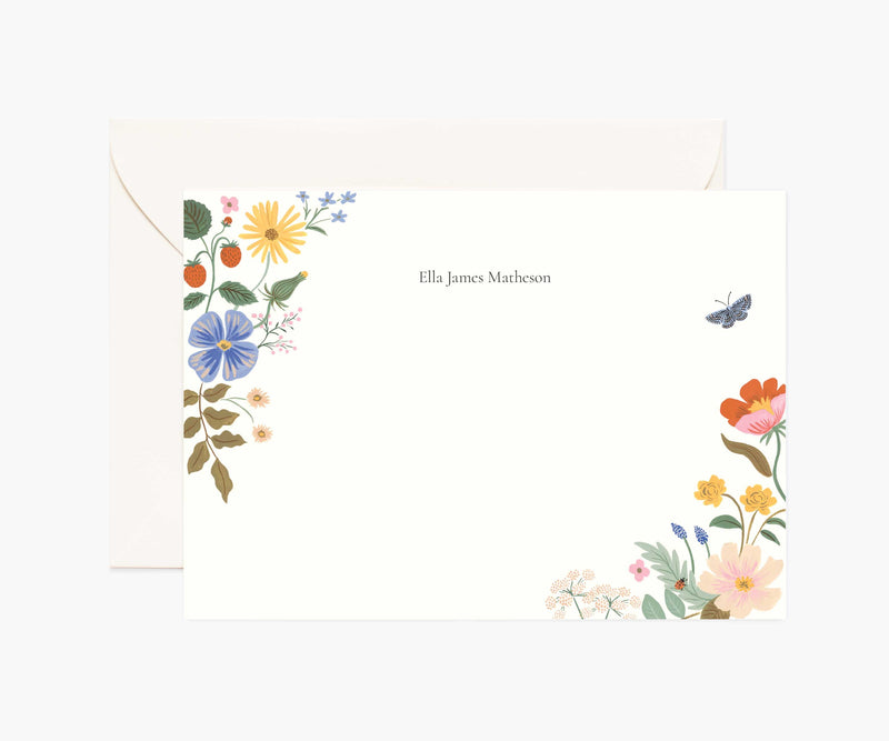 Tracy & Co Floral Personalized Stationery - Strawberry Fields