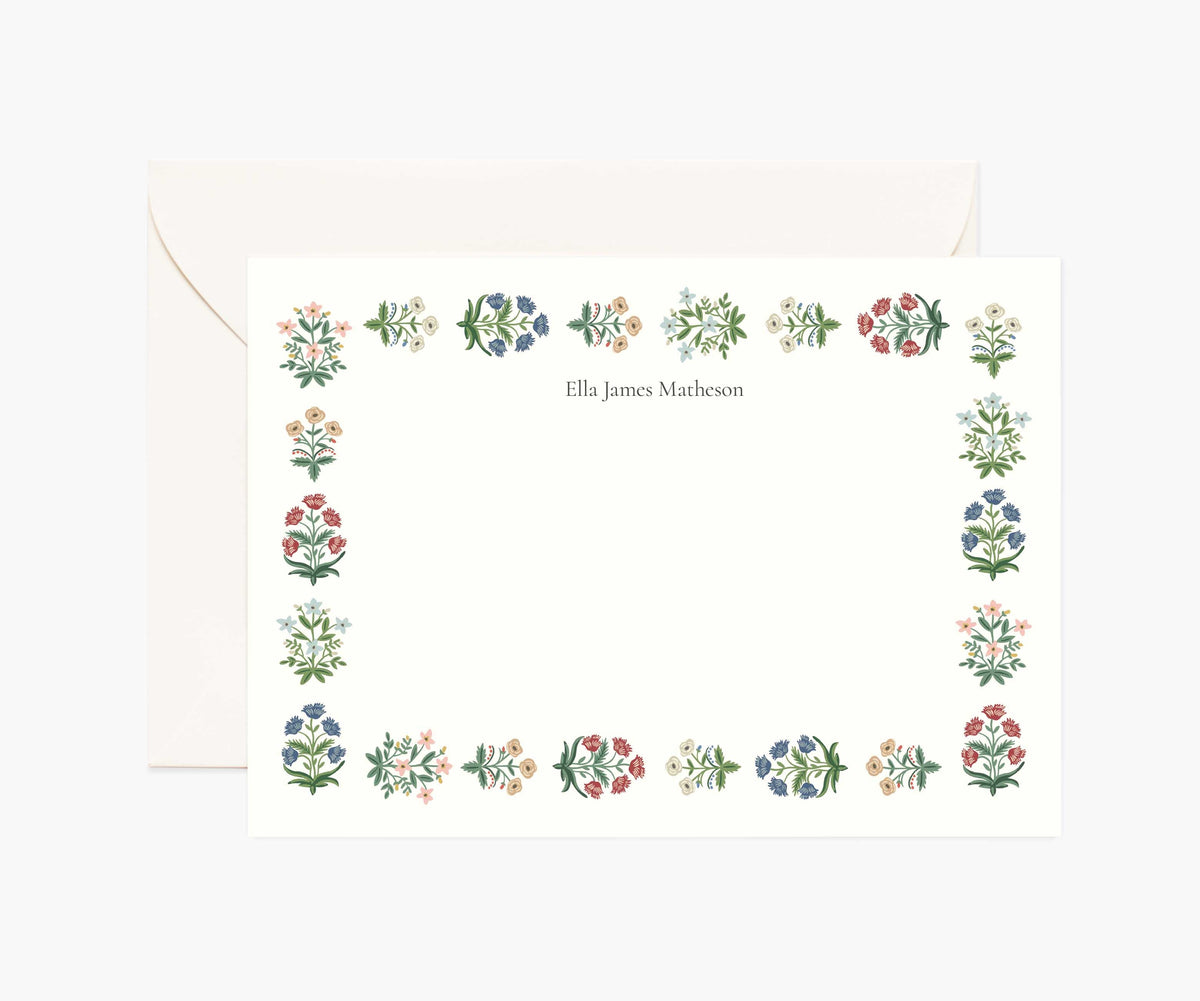 Tracy & Co Floral Personalized Stationery - Mughal Rose