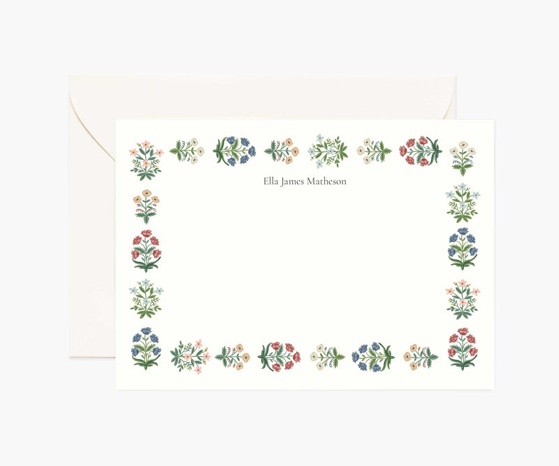 Tracy & Co Floral Personalized Stationery - Mughal Rose