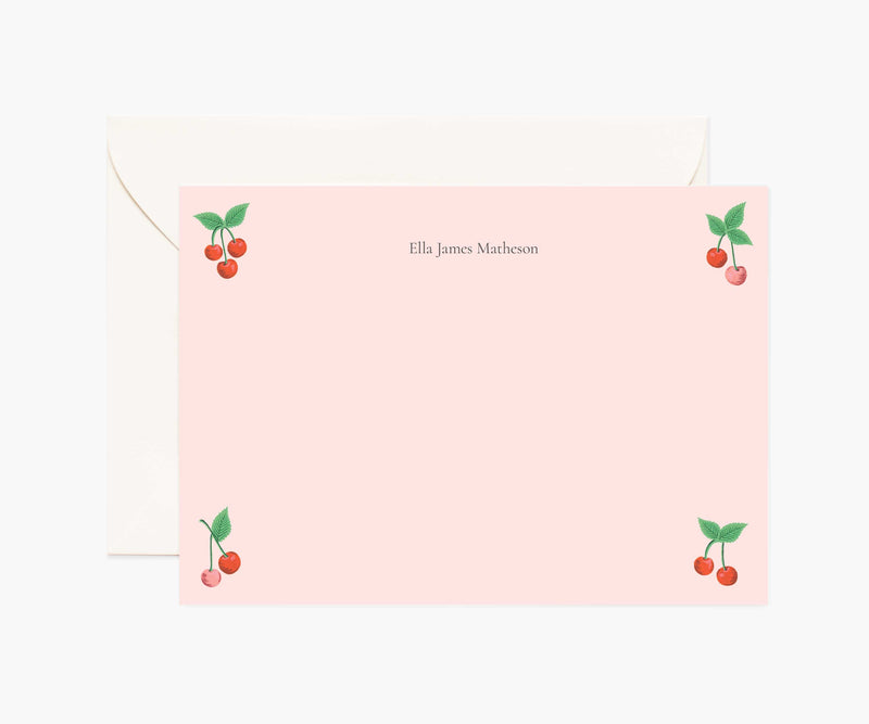 Tracy & Co Everyday Personalized Stationery - Cherries