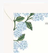 Tracy & Co Floral Personalized Stationery - Hydrangea Blue