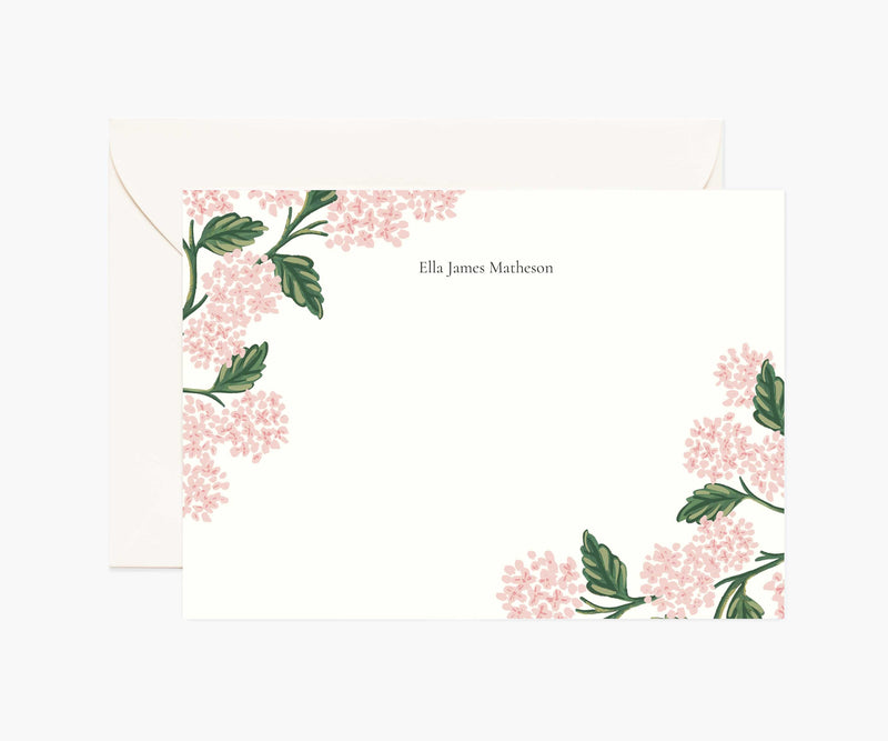 Tracy & Co Floral Personalized Stationery - Hydrangea Blush