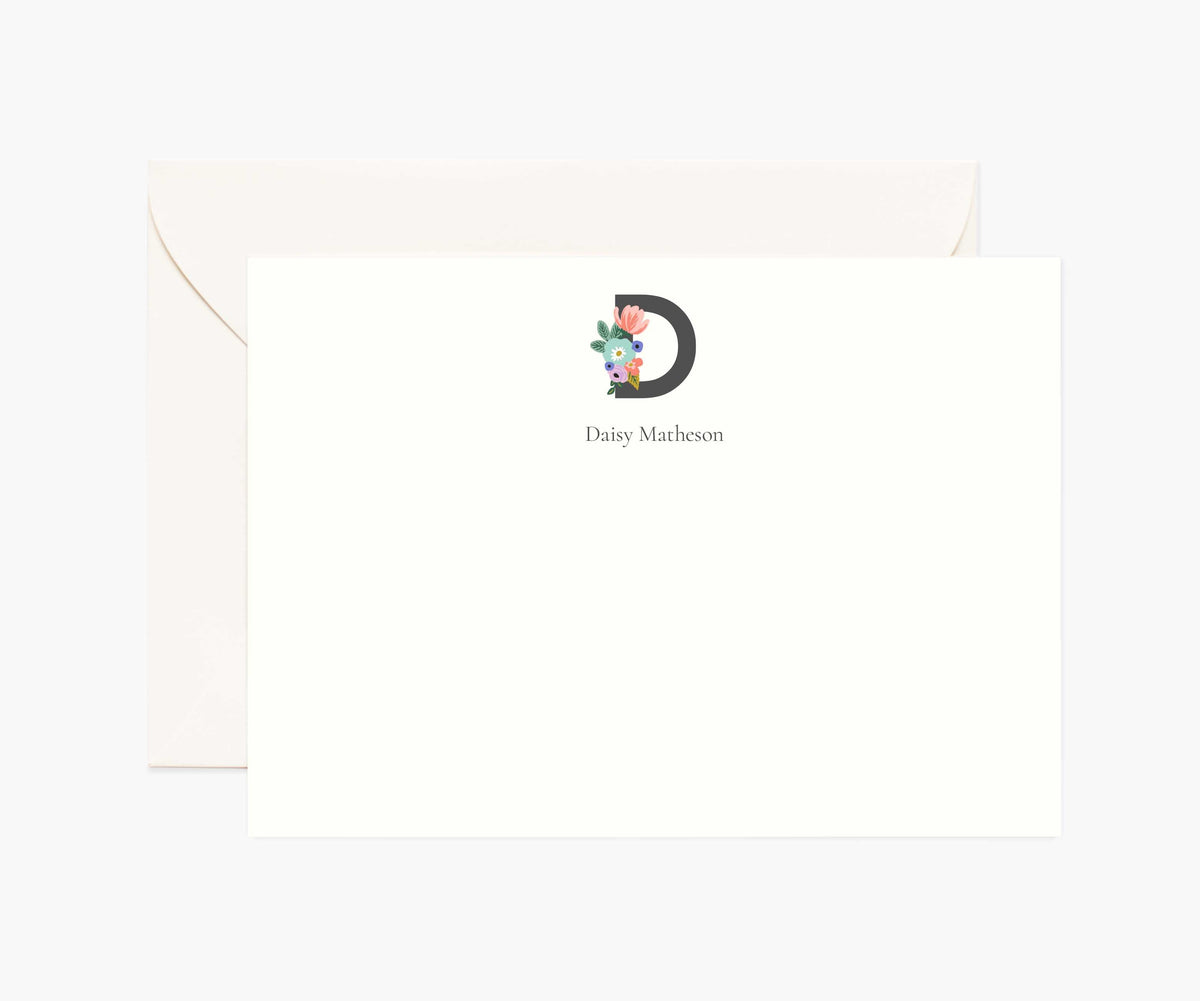 Tracy & Co Monogram Personalized Stationery - D