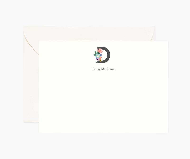Tracy & Co Monogram Personalized Stationery - D
