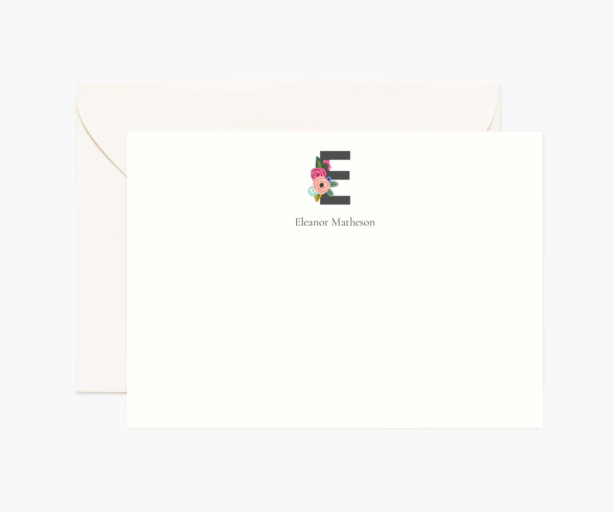 Tracy & Co Monogram Personalized Stationery - E