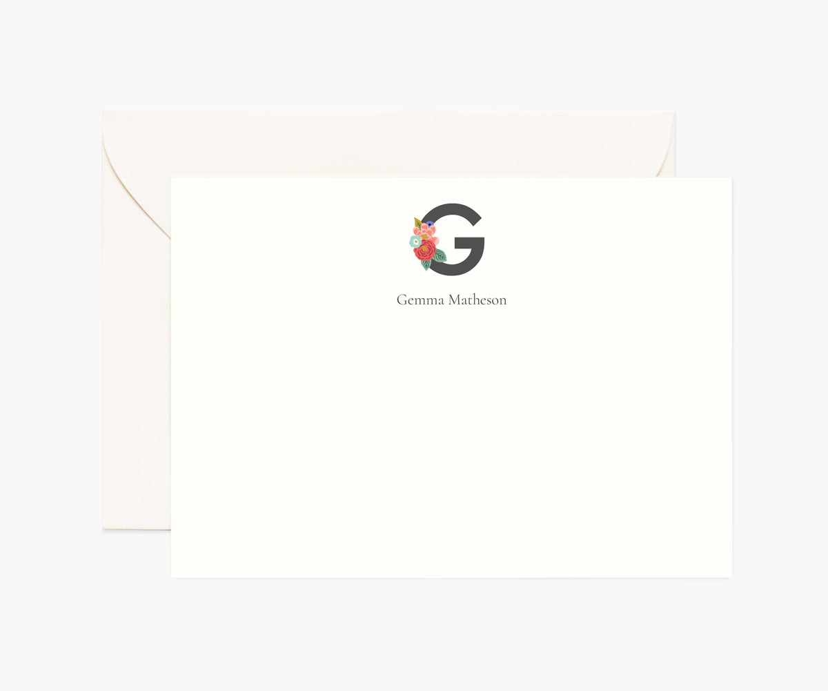 Tracy & Co Monogram Personalized Stationery - G