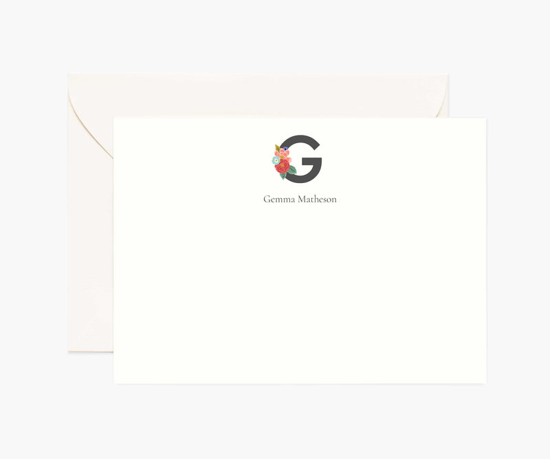 Tracy & Co Monogram Personalized Stationery - G