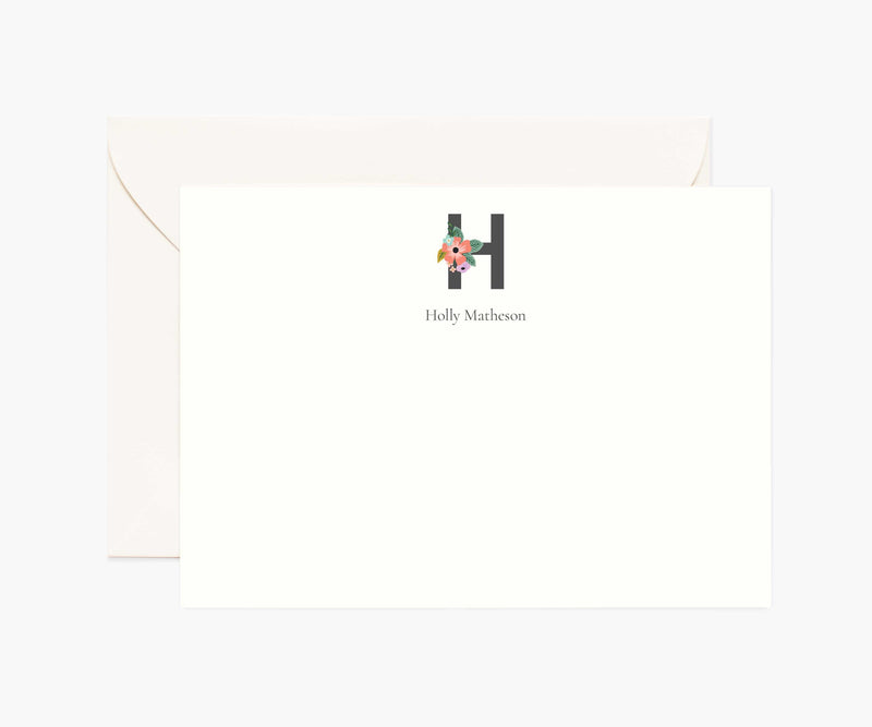Tracy & Co Monogram Personalized Stationery - H