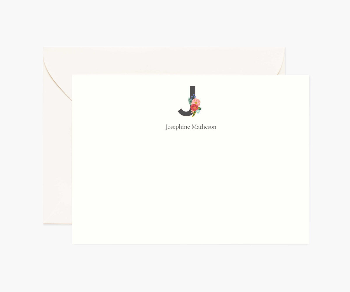 Tracy & Co Monogram Personalized Stationery - J