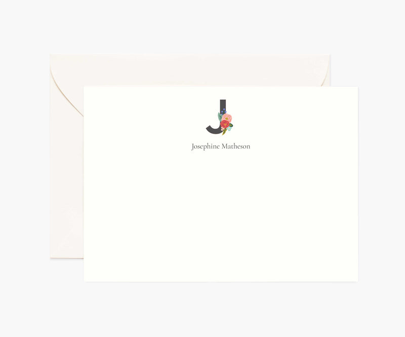 Tracy & Co Monogram Personalized Stationery - J