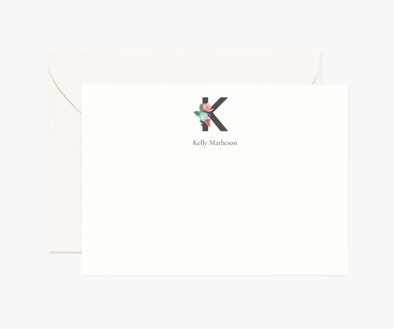 Tracy & Co Monogram Personalized Stationery - K