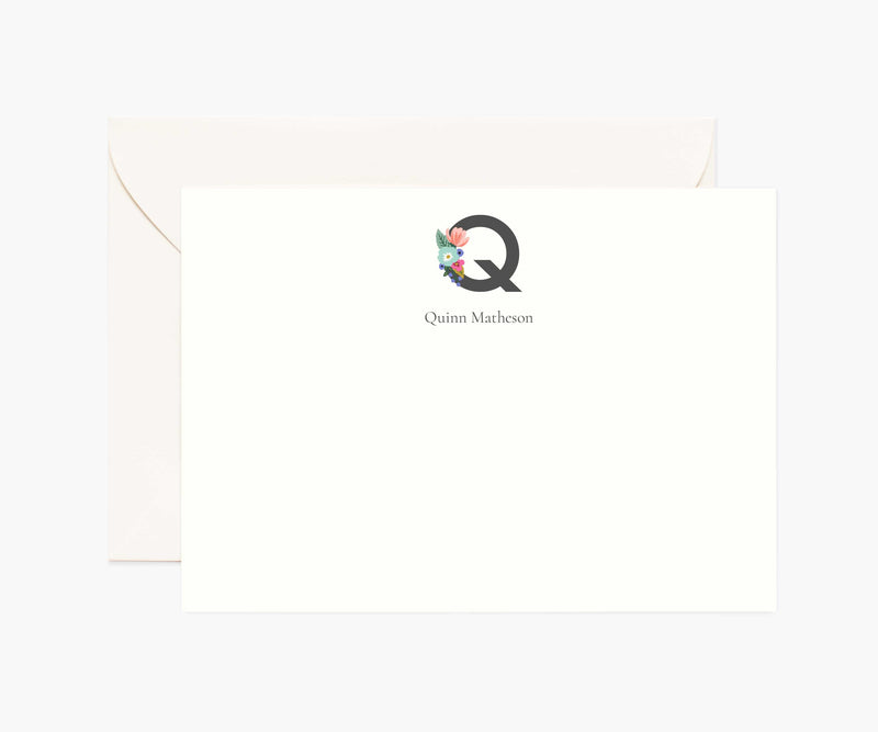Tracy & Co Monogram Personalized Stationery - Q