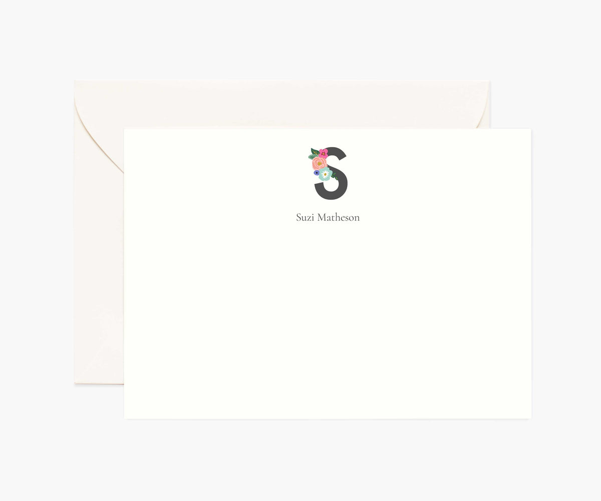 Tracy & Co Monogram Personalized Stationery - S