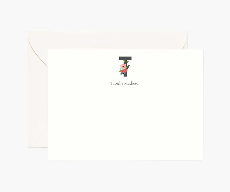 Tracy & Co Monogram Personalized Stationery - T