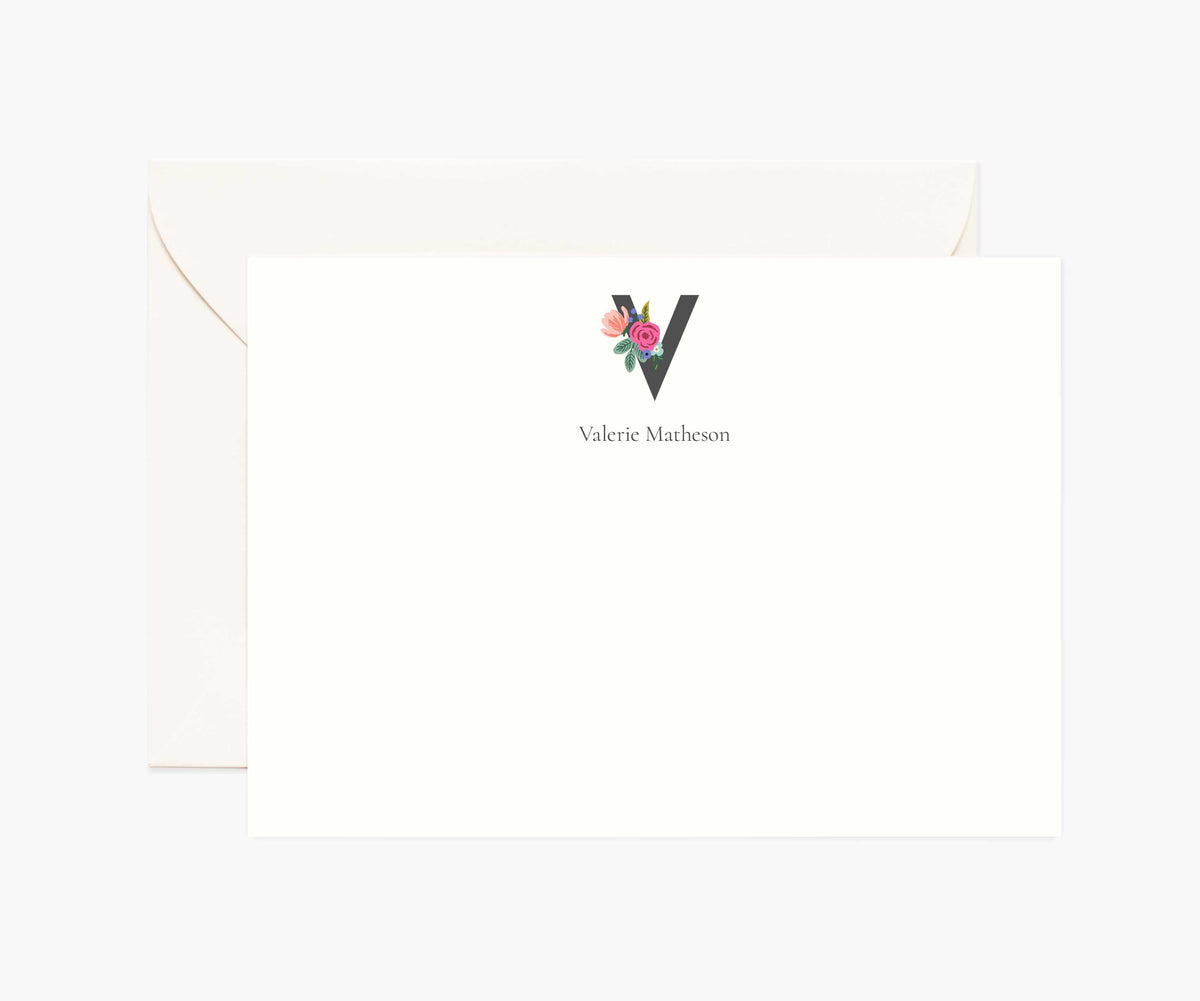 Tracy & Co Monogram Personalized Stationery - V
