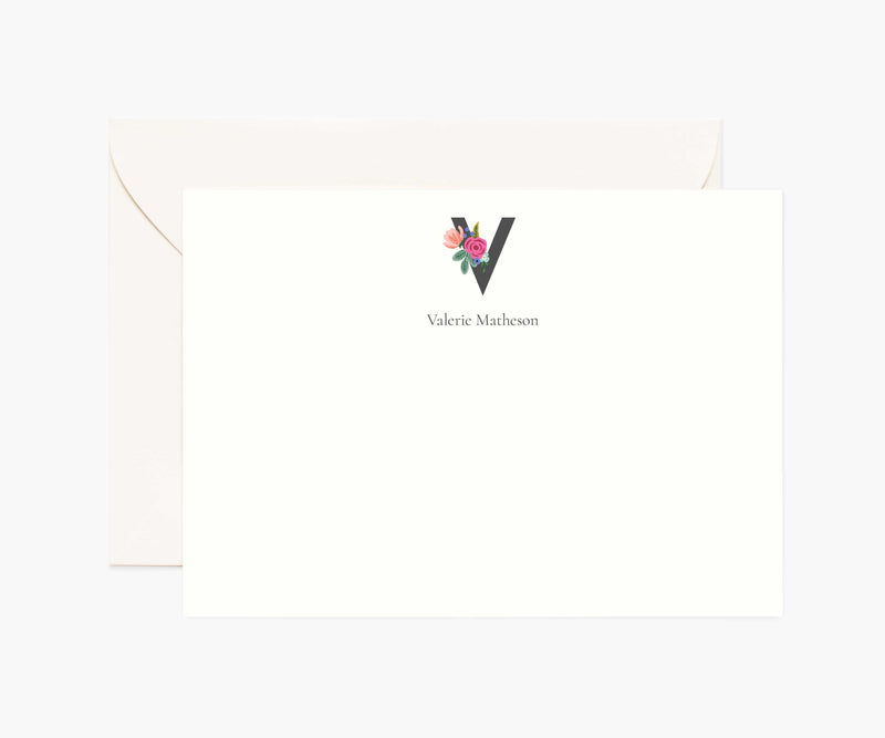 Tracy & Co Monogram Personalized Stationery - V