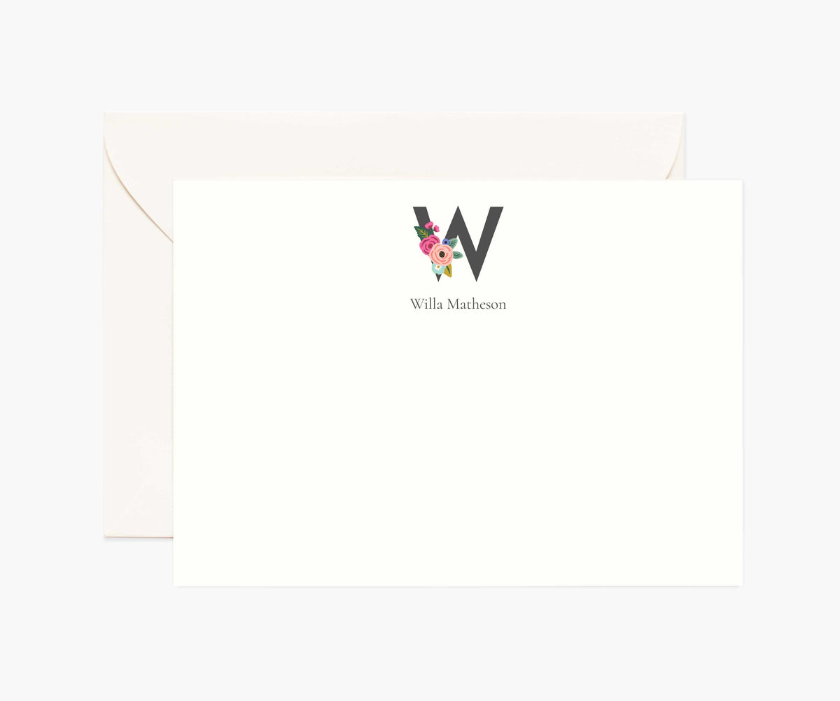 Tracy & Co Monogram Personalized Stationery - W