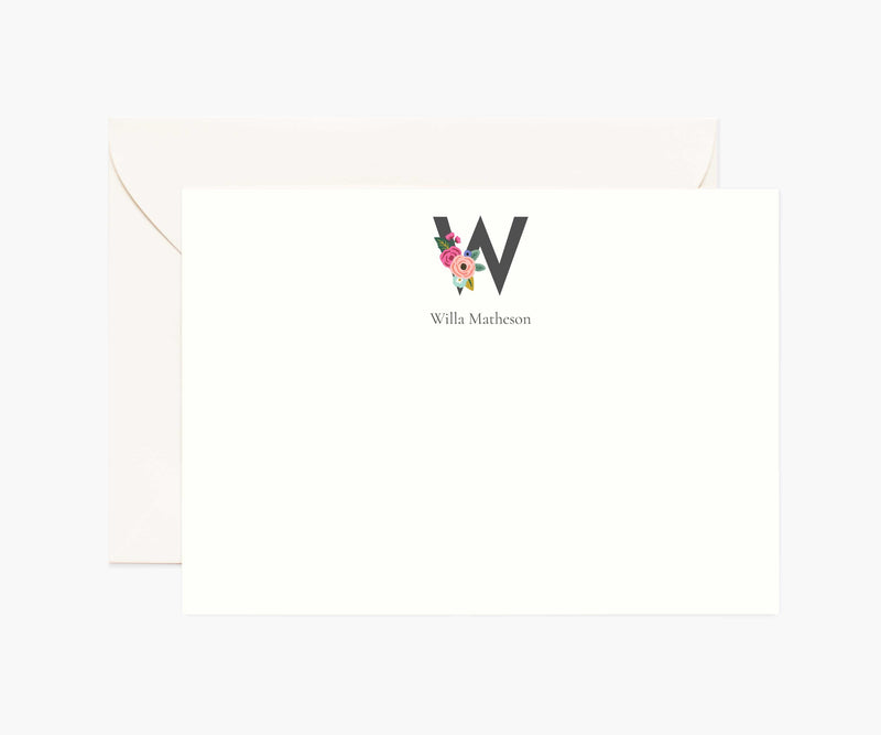 Tracy & Co Monogram Personalized Stationery - W