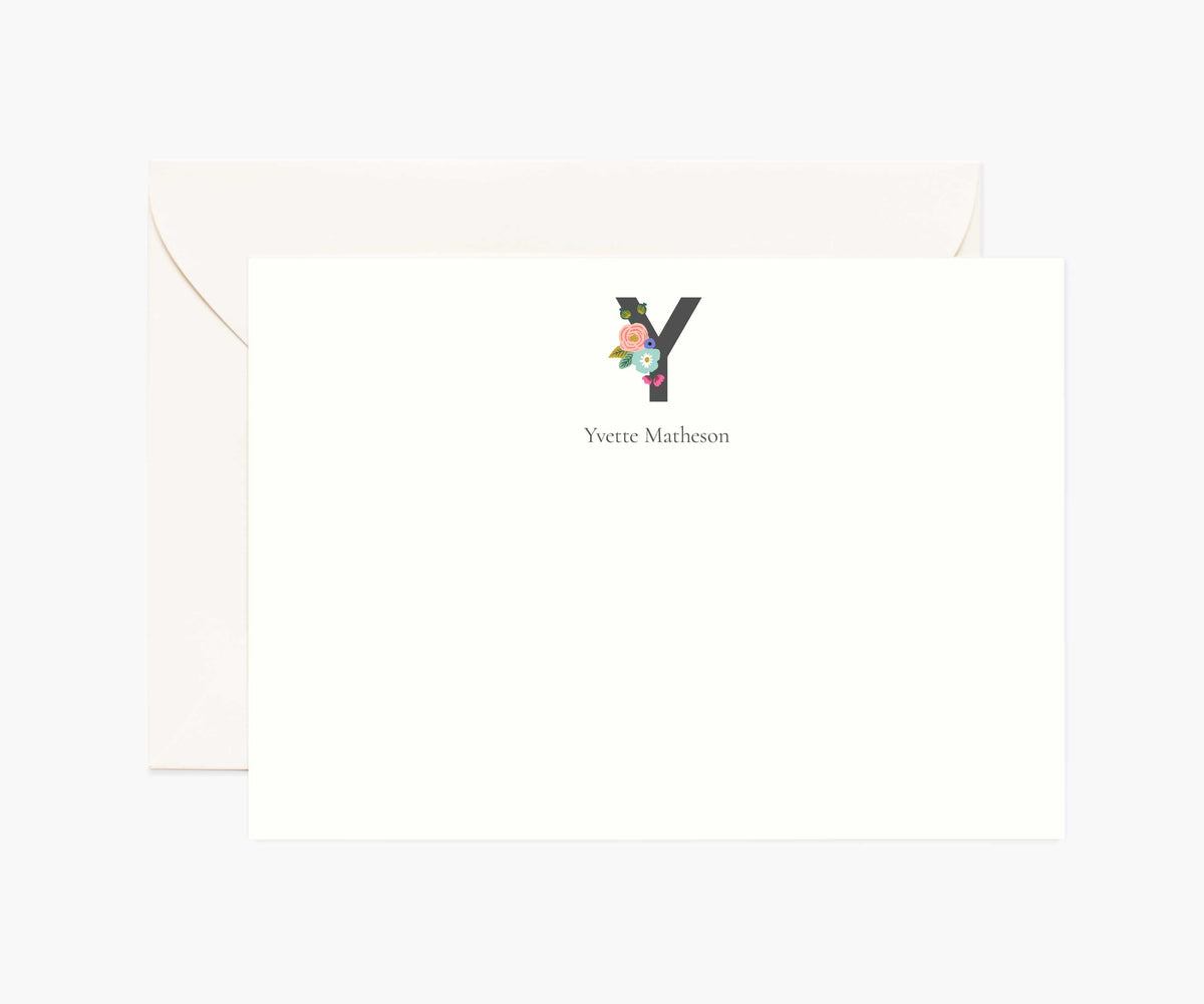 Tracy & Co Monogram Personalized Stationery - Y