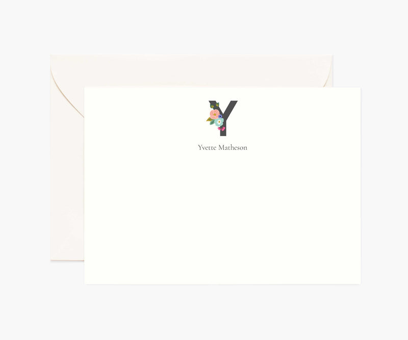 Tracy & Co Monogram Personalized Stationery - Y