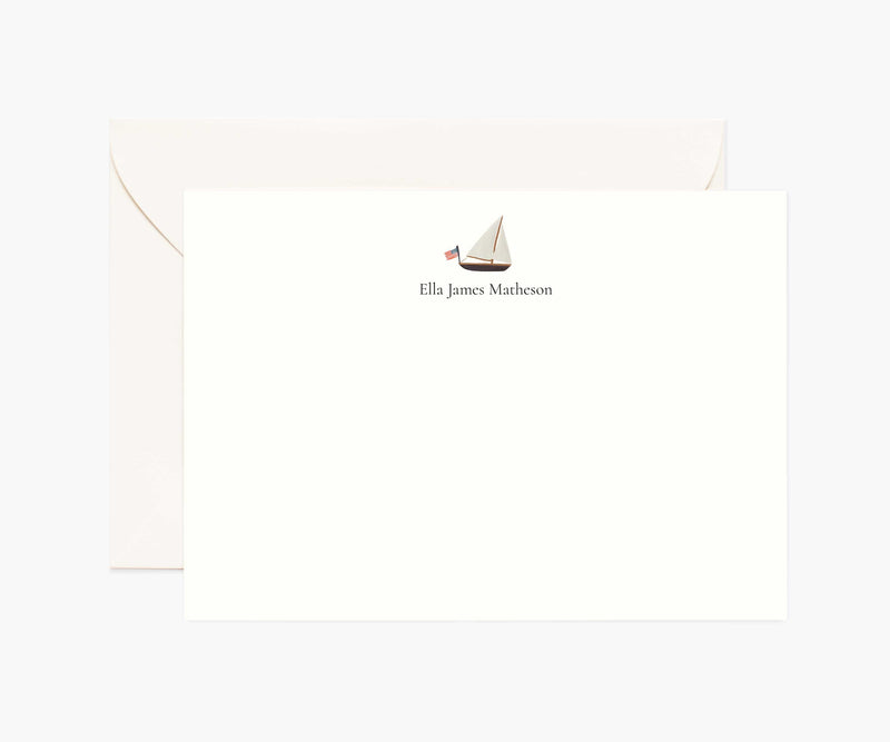 Tracy & Co Activities Personalized Stationery - Sailboat
