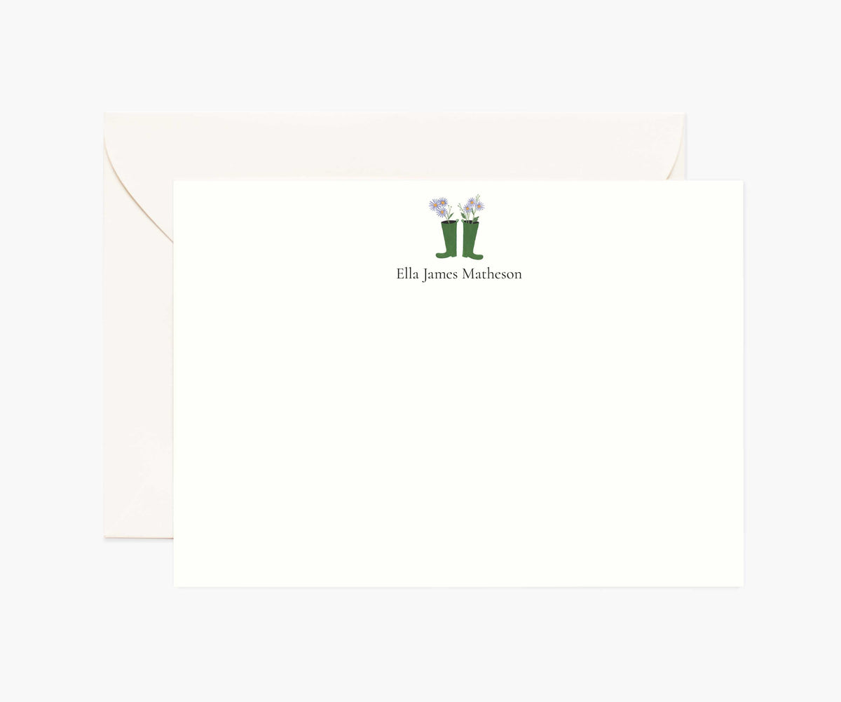 Tracy & Co Activities Personalized Stationery - Garden Boots