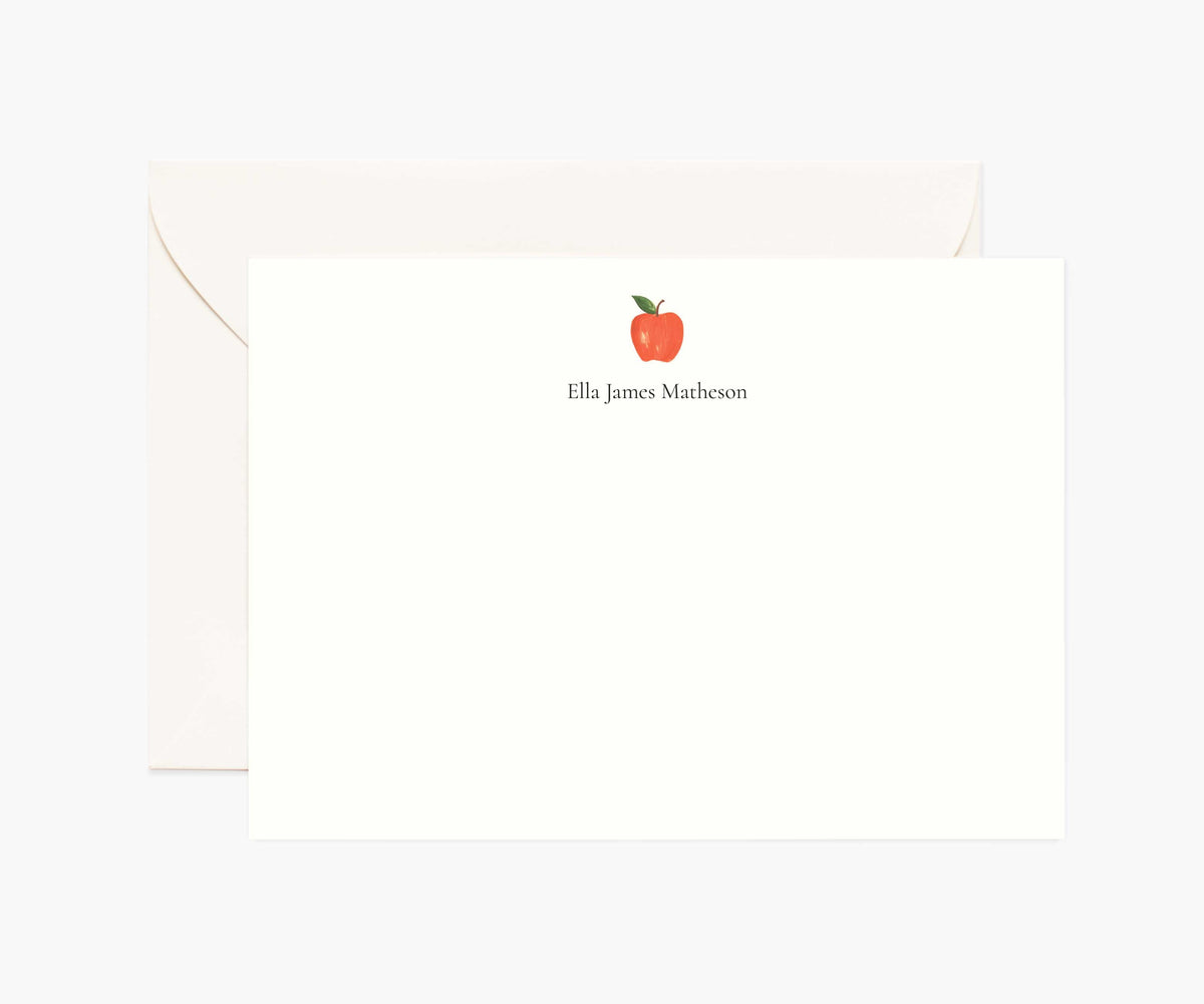 Tracy & Co Food & Drink Personalized Stationery - Apple