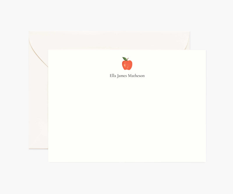 Tracy & Co Food & Drink Personalized Stationery - Apple