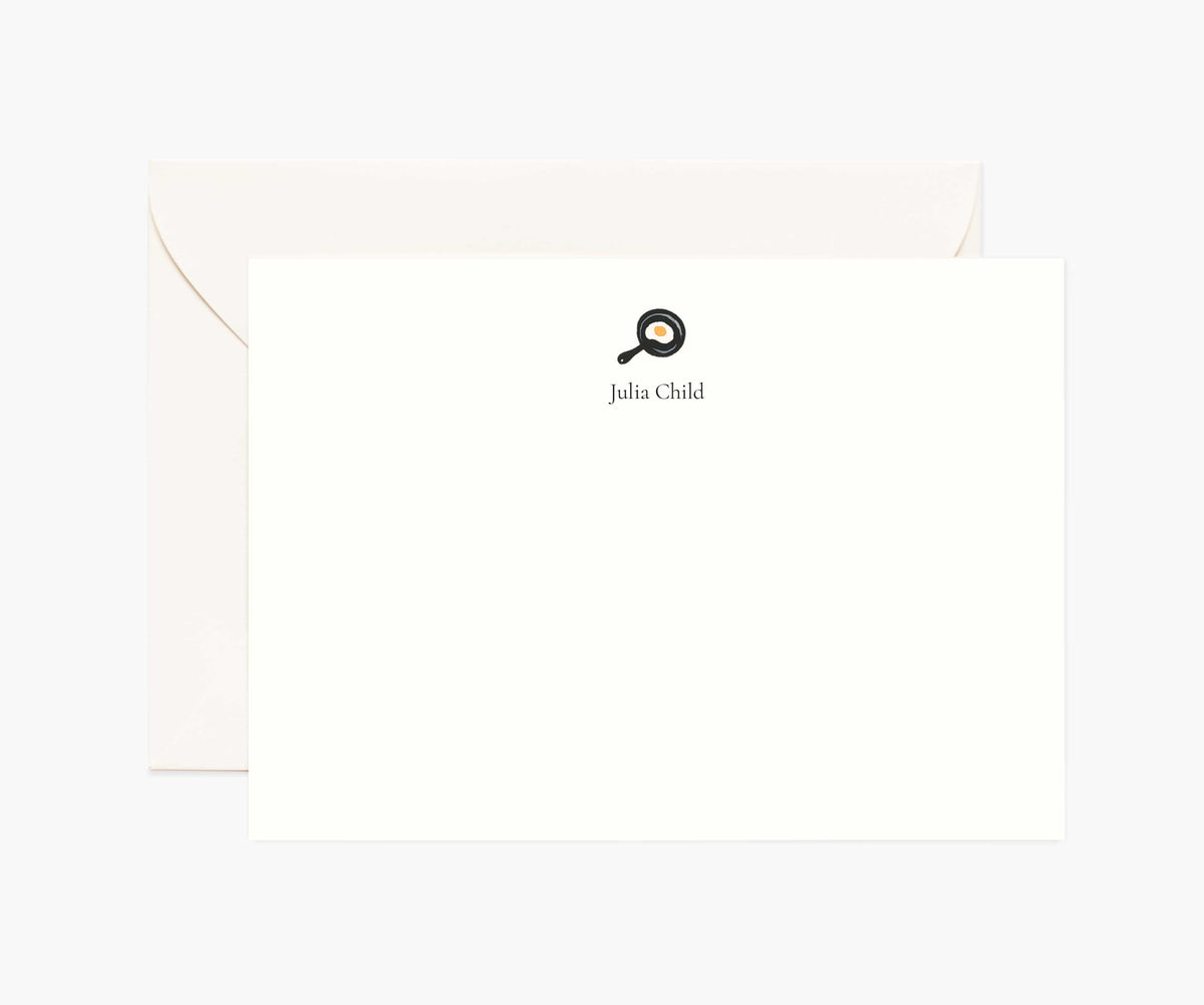 Tracy & Co Food & Drink Personalized Stationery - Frying Pan