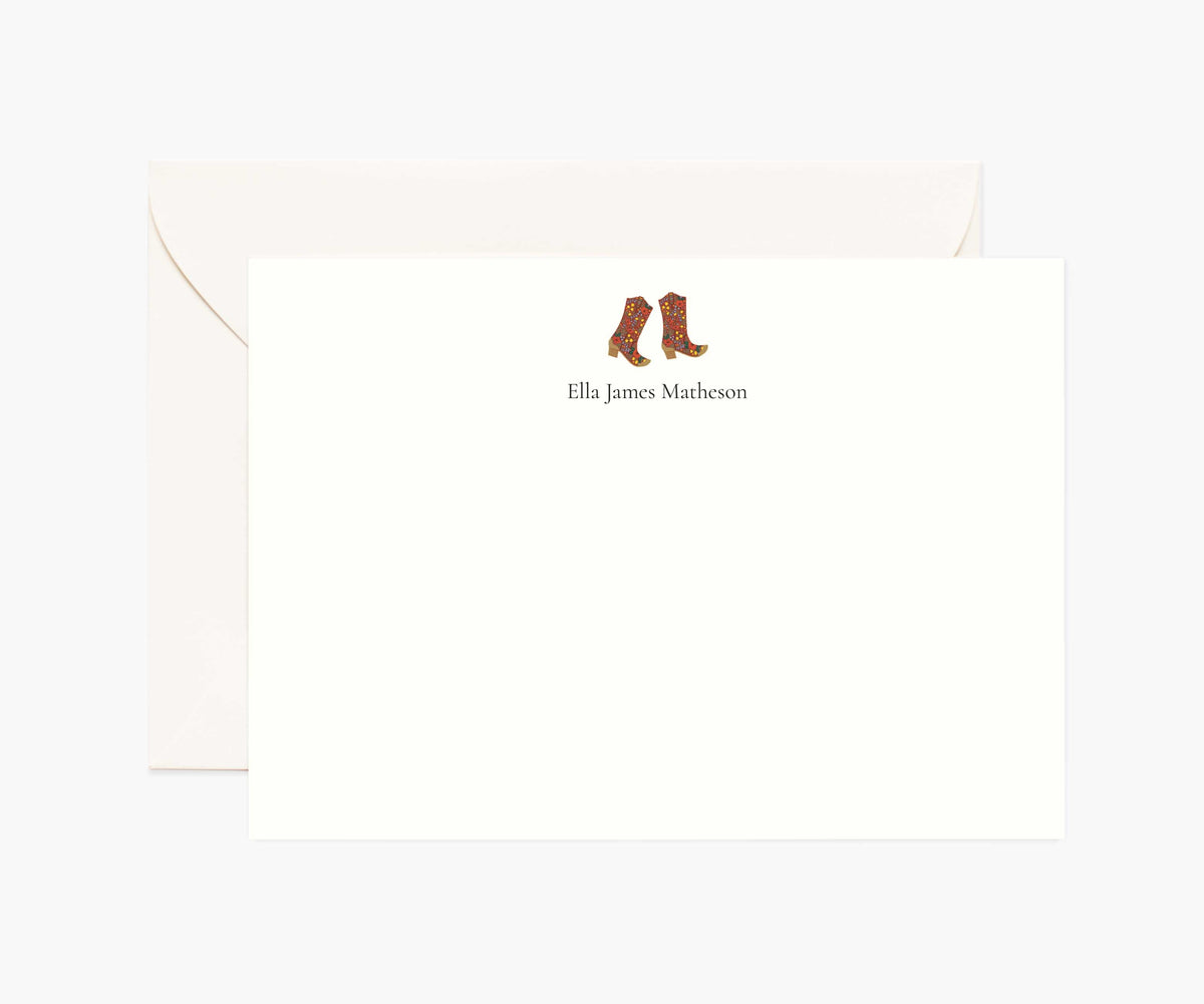 Tracy & Co Activities Personalized Stationery - Cowboy Boots