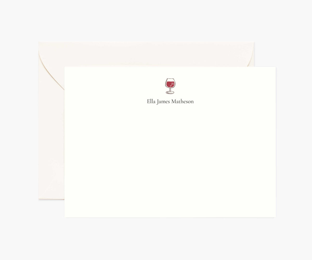 Tracy & Co Food & Drink Personalized Stationery - Red Wine