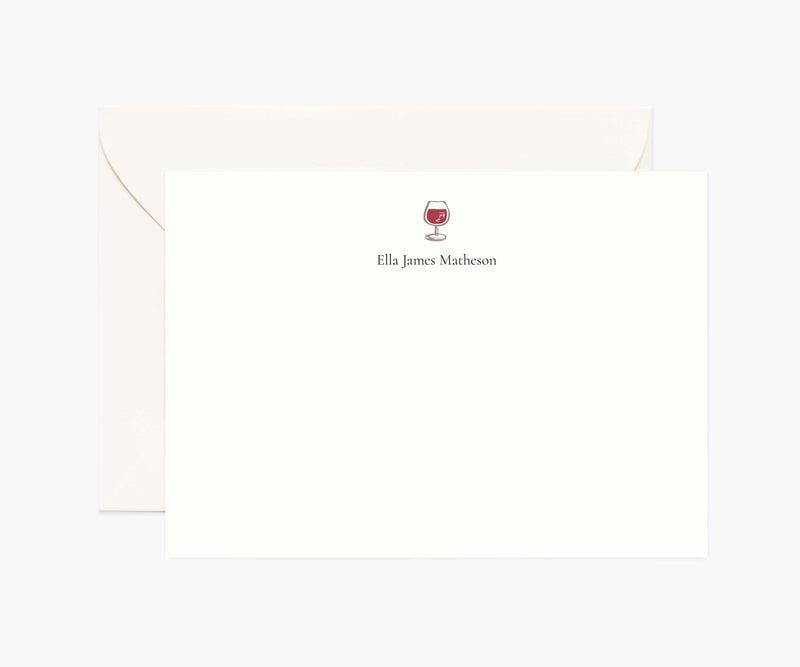 Tracy & Co Food & Drink Personalized Stationery - Red Wine