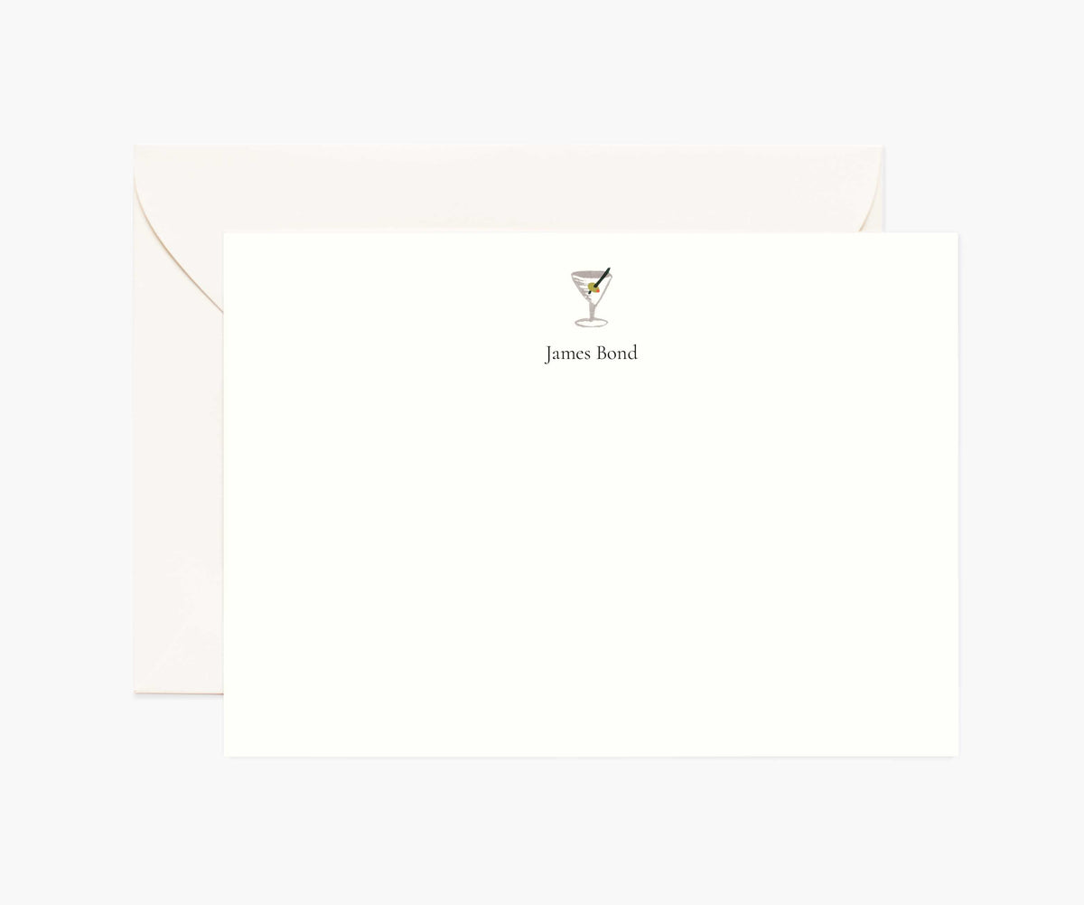 Tracy & Co Food & Drink Personalized Stationery - Martini
