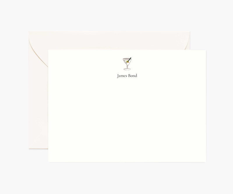 Tracy & Co Food & Drink Personalized Stationery - Martini