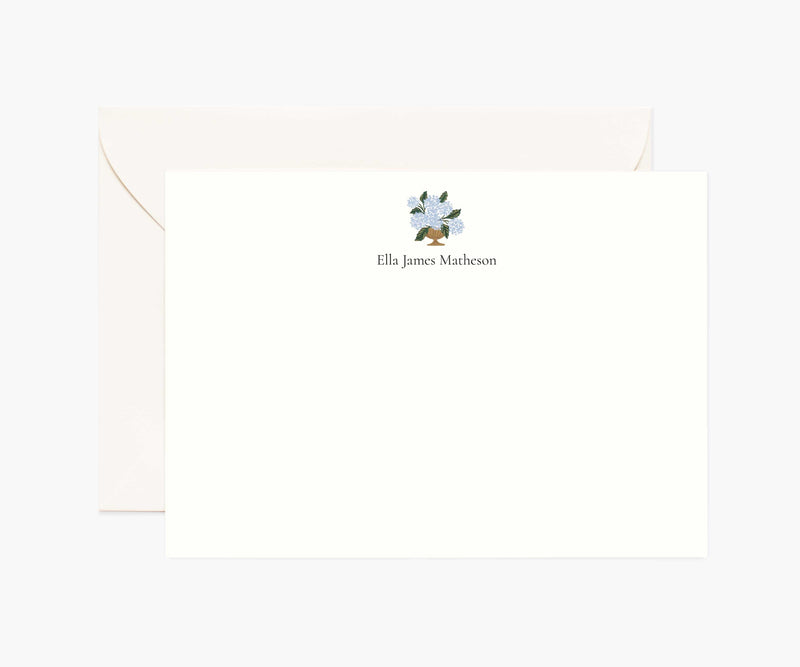 Tracy & Co Floral Personalized Stationery - Hydrangea Vase