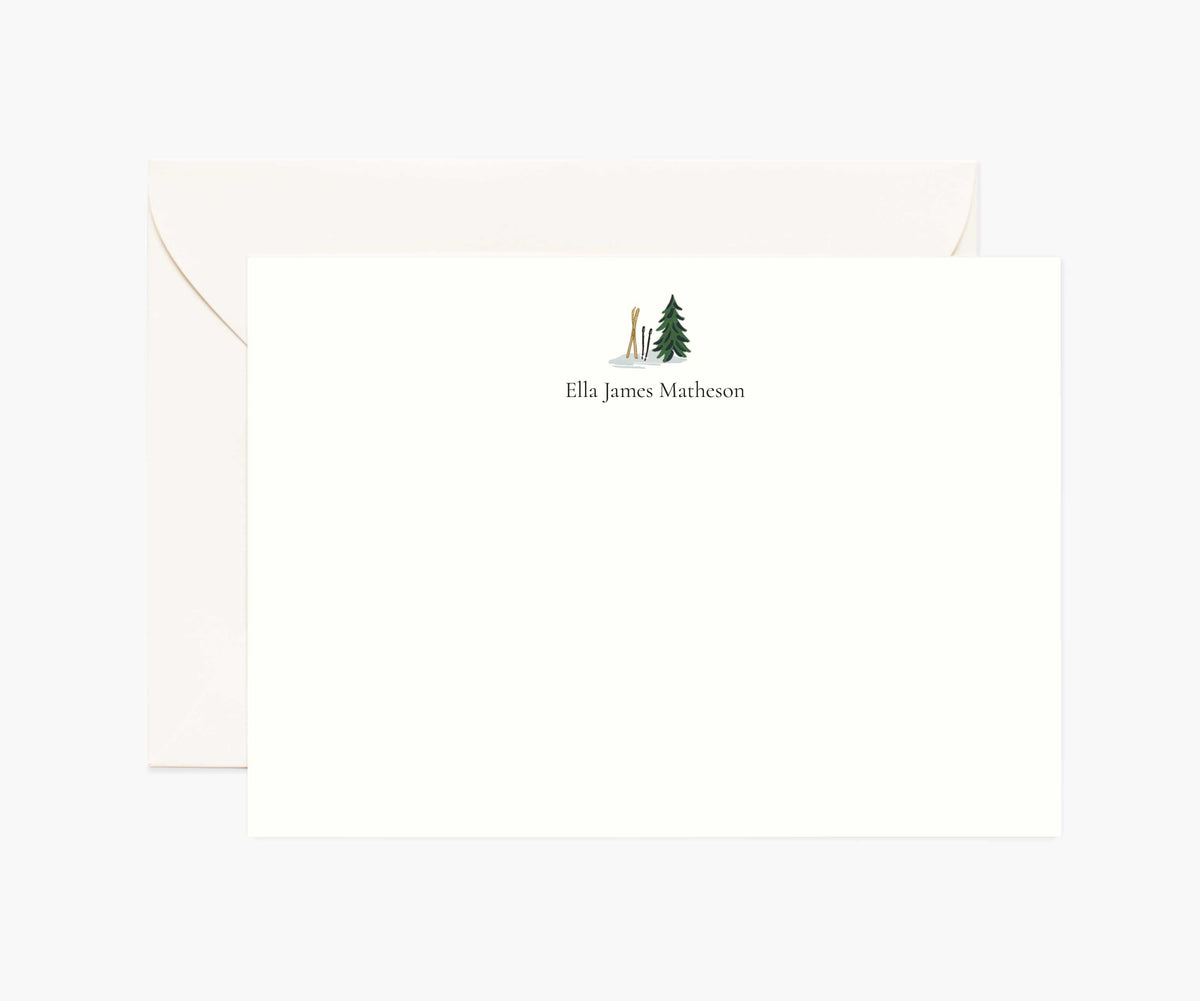 Tracy & Co Activities Personalized Stationery - Skis