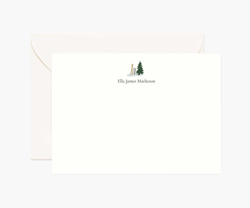 Tracy & Co Activities Personalized Stationery - Skis