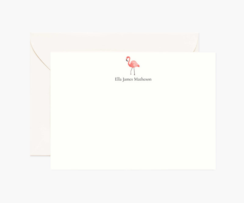 Tracy & Co Animals Personalized Stationery - Flamingo