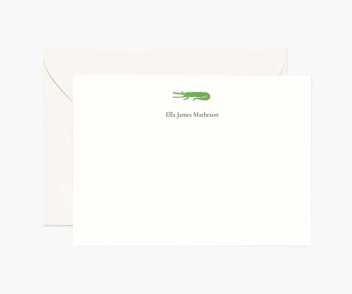 Tracy & Co Animals Personalized Stationery - Alligator