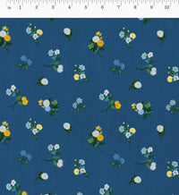 Tracy & Co Ditsy Dahlia Rayon Fabric - Navy
