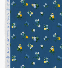 Tracy & Co Ditsy Dahlia Rayon Fabric - Navy