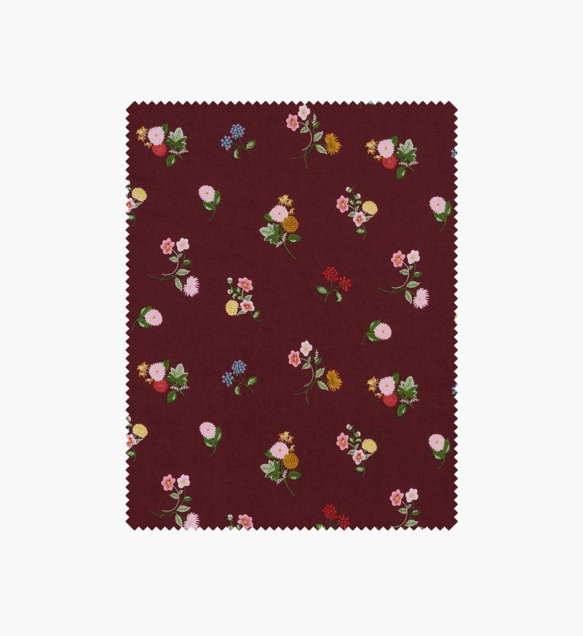 Tracy & Co Ditsy Dahlia Rayon Fabric - Burgundy