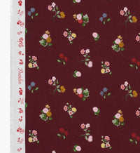 Tracy & Co Ditsy Dahlia Rayon Fabric - Burgundy