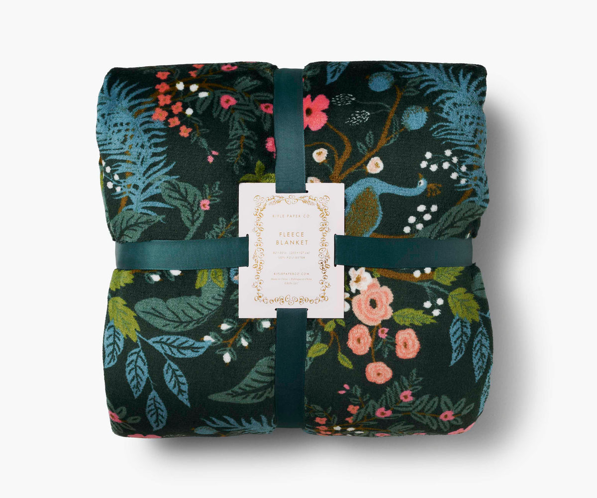 Tracy & Co Fleece Blanket - Peacock