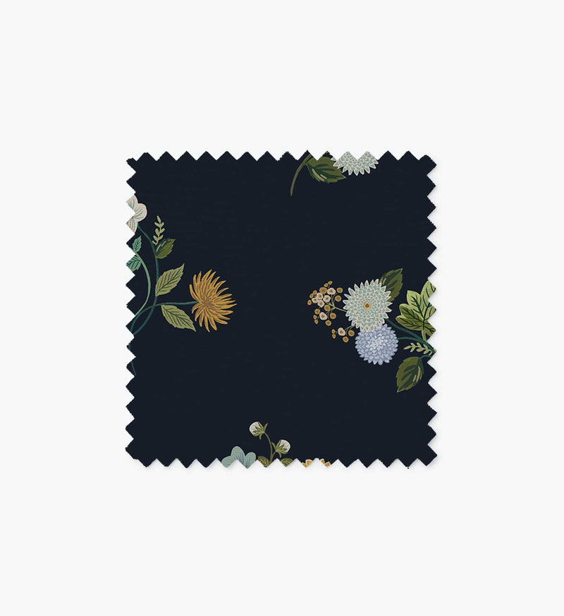 Tracy & Co Furniture Fabric Sample - Ditsy Dahlia Navy