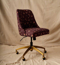 Tracy & Co Oxford Desk Chair - Ditsy Dahlia Burgundy