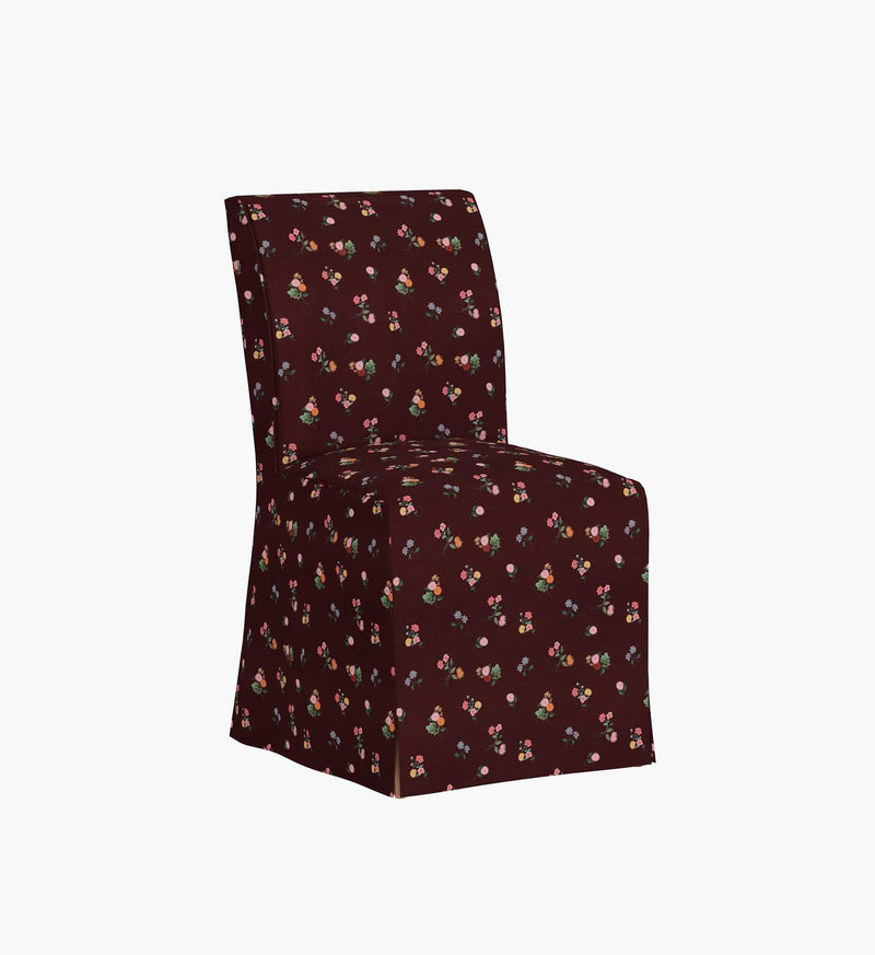 Tracy & Co Frances Slipcover Dining Chair - Ditsy Dahlia Burgundy