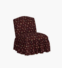 Tracy & Co Edie Slipper Chair - Ditsy Dahlia Burgundy