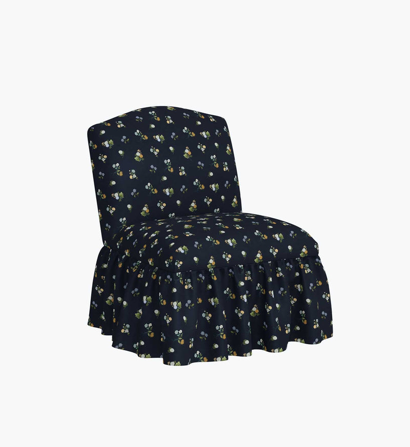 Tracy & Co Edie Slipper Chair - Ditsy Dahlia Navy